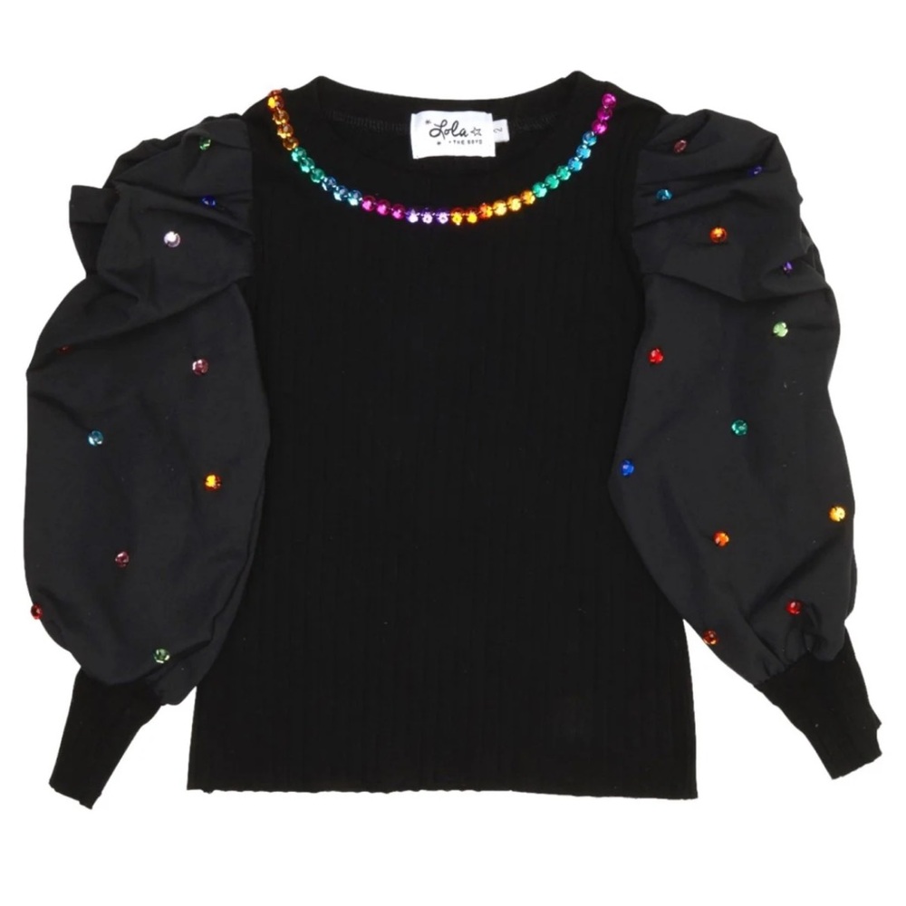 Lola + The Boys Gem Puff Long Sleeve Top